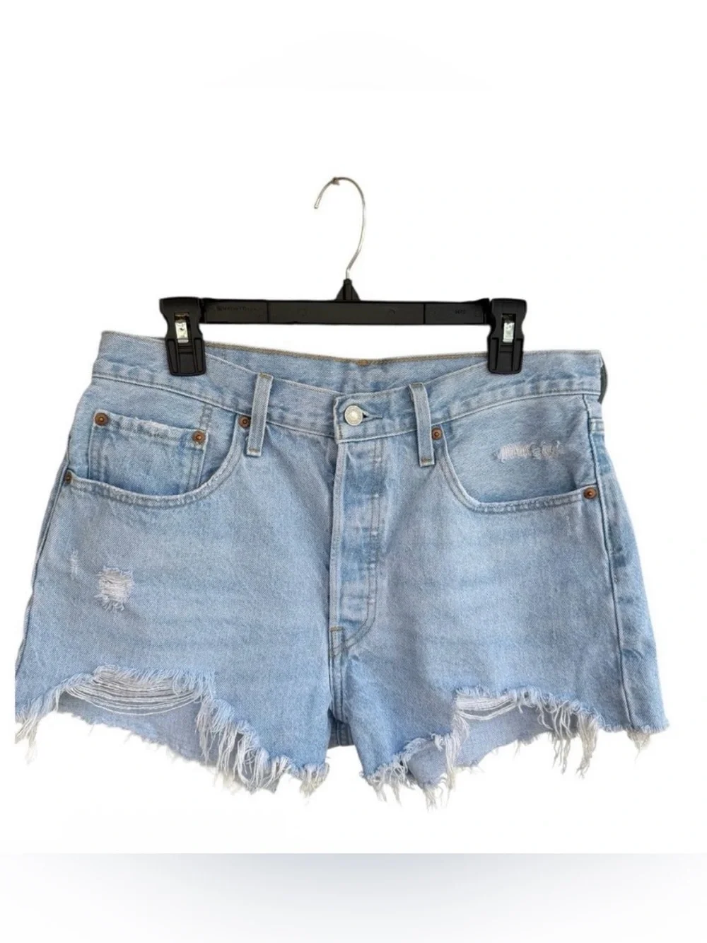 Levi’s 501 Original Cutoff Shorts Size 31 Light Wash Distressed Denim Summer